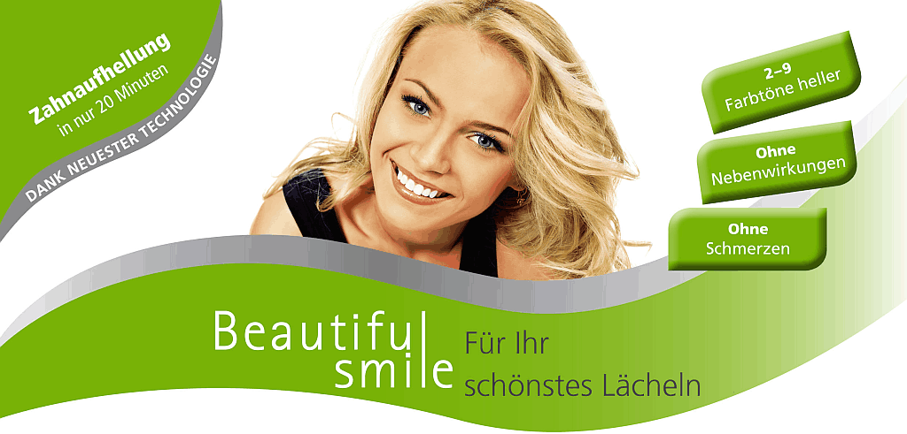 Werbegrafik für "Beautiful Smile" in der Zahnarztpraxis Jasmin Festor